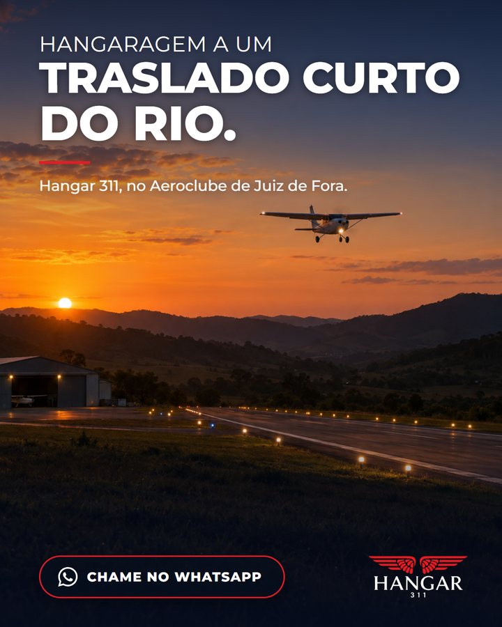 Hangaragem a um traslado curto do Rio.